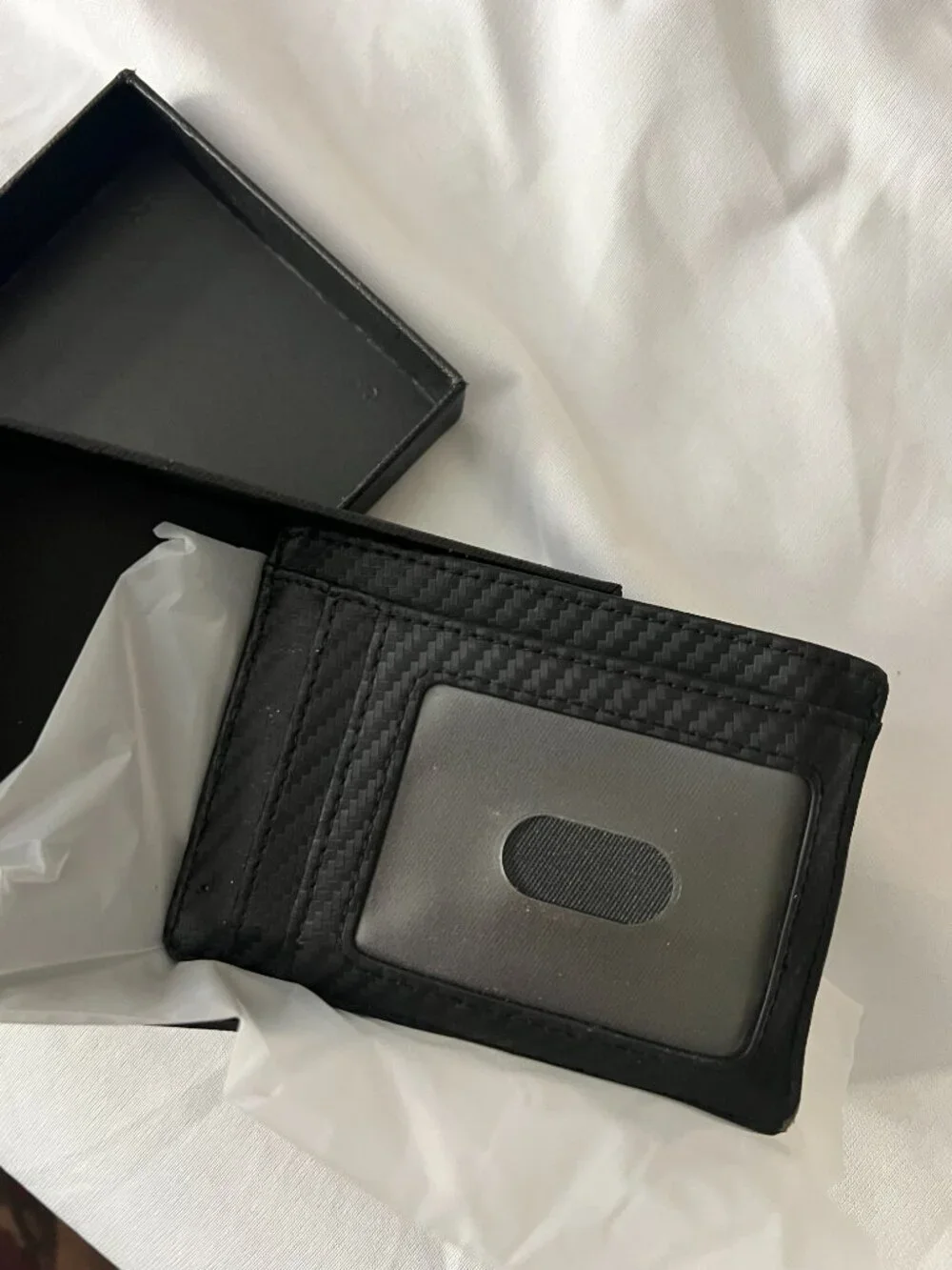 typecase Slim Minimalist Airtag Card Wallet - Carbon Fiber Black